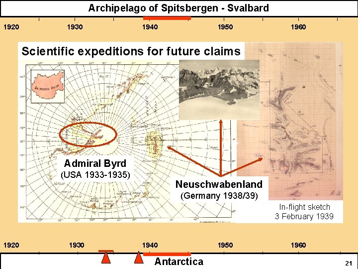 Archipelago of Spitsbergen - Svalbard 1920 1930 1940 1950 1960 Scientific expeditions for future