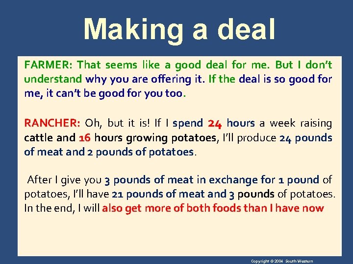 Making a deal FARMER: That seems like a good deal for me. But I