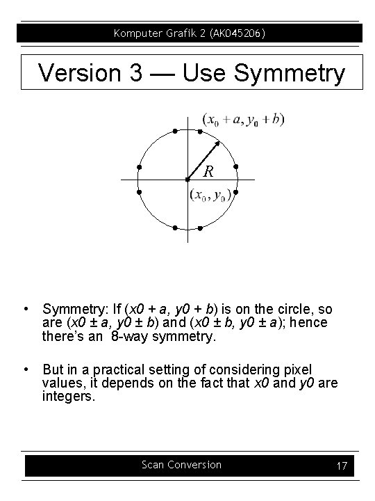 Komputer Grafik 2 (AK 045206) Version 3 — Use Symmetry R • Symmetry: If