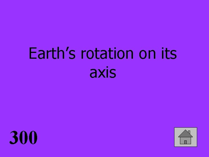 Earth’s rotation on its axis 300 