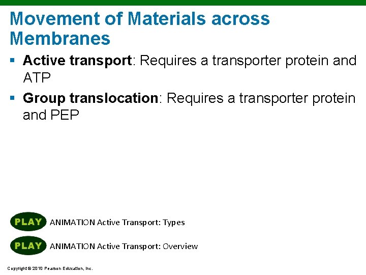 Movement of Materials across Membranes § Active transport: Requires a transporter protein and ATP Movement of Materials across Membranes § Active transport: Requires a transporter protein and ATP
