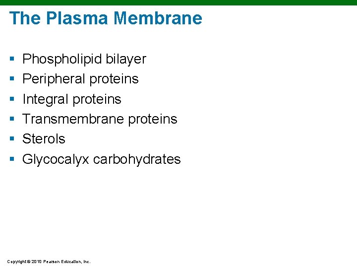 The Plasma Membrane § § § Phospholipid bilayer Peripheral proteins Integral proteins Transmembrane proteins The Plasma Membrane § § § Phospholipid bilayer Peripheral proteins Integral proteins Transmembrane proteins
