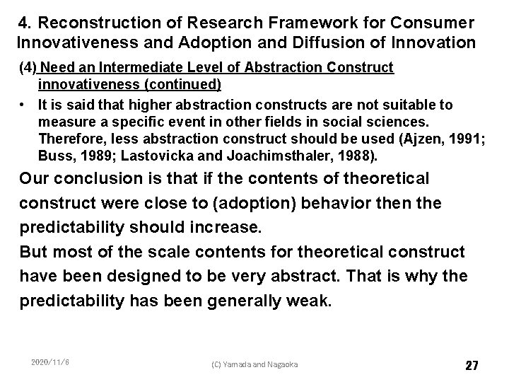 4. Reconstruction of Research Framework for Consumer Innovativeness and Adoption and Diffusion of Innovation