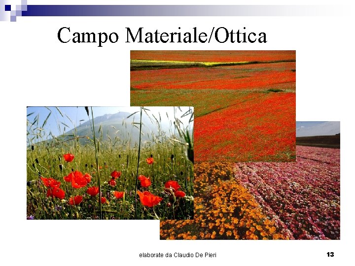 Campo Materiale/Ottica elaborate da Claudio De Pieri 13 