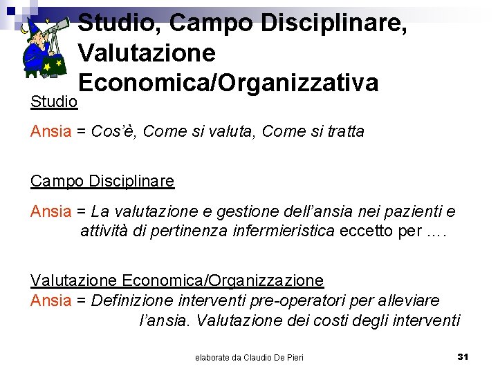 Studio, Campo Disciplinare, Valutazione Economica/Organizzativa Ansia = Cos’è, Come si valuta, Come si tratta