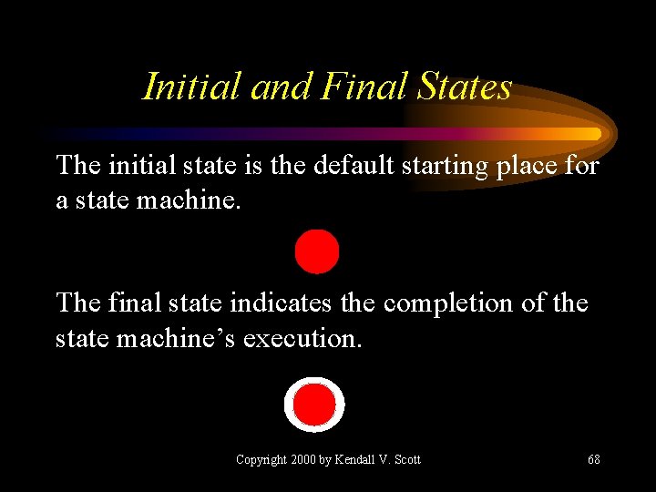 Initial and Final States The initial state is the default starting place for a