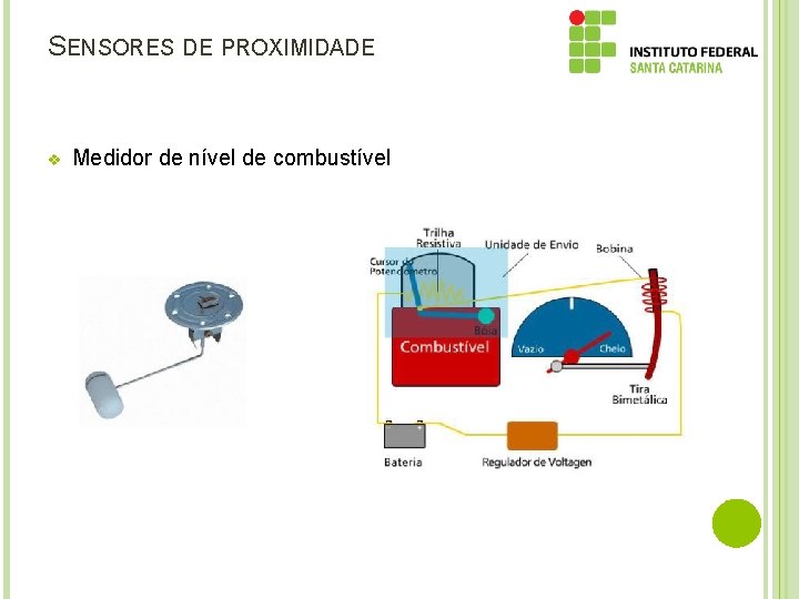 SENSORES DE PROXIMIDADE v Medidor de nível de combustível 