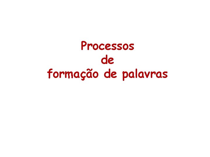 Processos de formação de palavras 