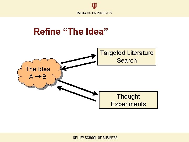 Refine “The Idea” Targeted Literature Search The Idea A B Thought Experiments 