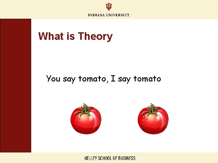 What is Theory You say tomato, I say tomato 