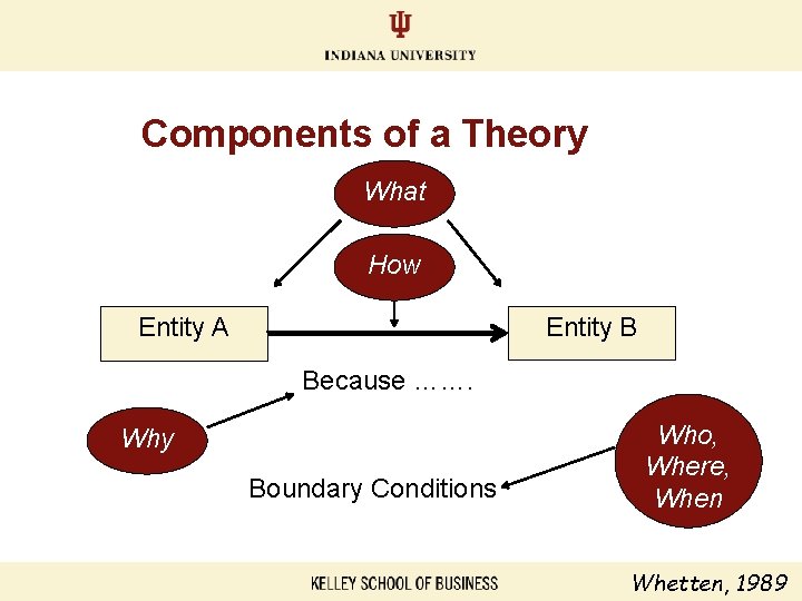 Components of a Theory What How Entity A Entity B Because ……. Why Boundary