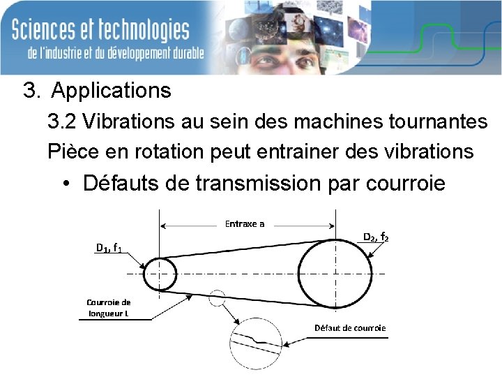 3. Applications 3. 2 Vibrations au sein des machines tournantes Pièce en rotation peut