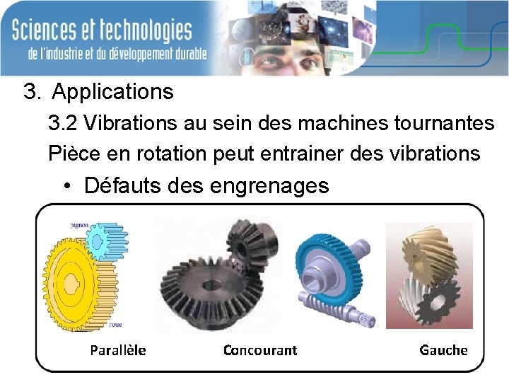 3. Applications 3. 2 Vibrations au sein des machines tournantes Pièce en rotation peut 3. Applications 3. 2 Vibrations au sein des machines tournantes Pièce en rotation peut