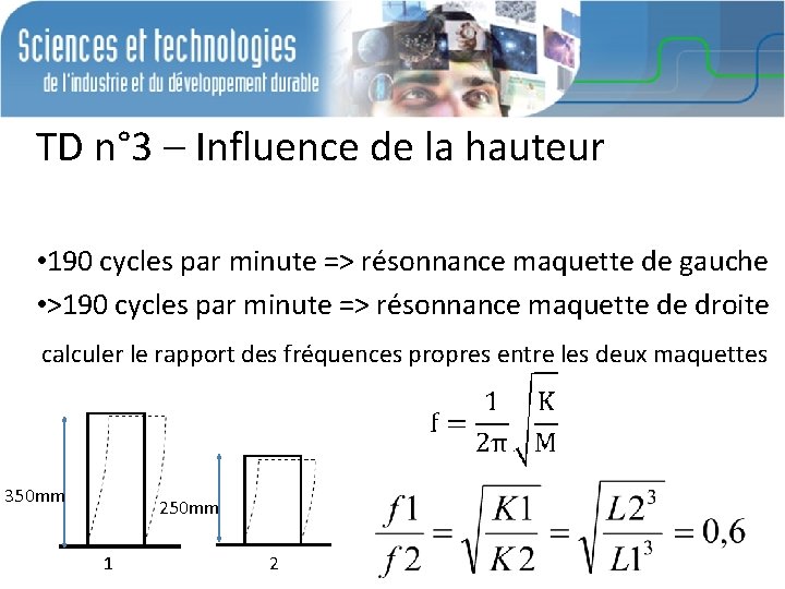 TD n° 3 – Influence de la hauteur • 190 cycles par minute =>