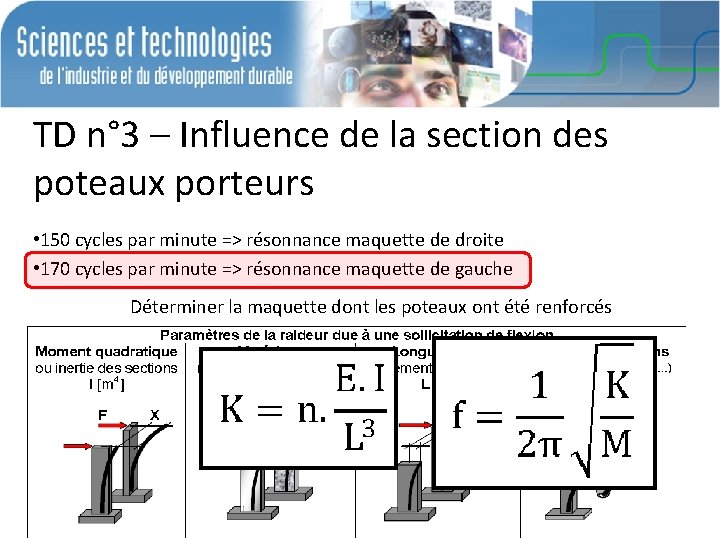 TD n° 3 – Influence de la section des poteaux porteurs • 150 cycles TD n° 3 – Influence de la section des poteaux porteurs • 150 cycles