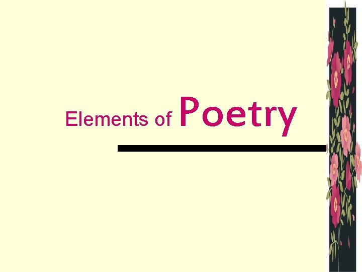 Elements of Poetry 