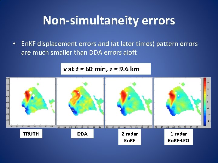 Non-simultaneity errors • En. KF displacement errors and (at later times) pattern errors are