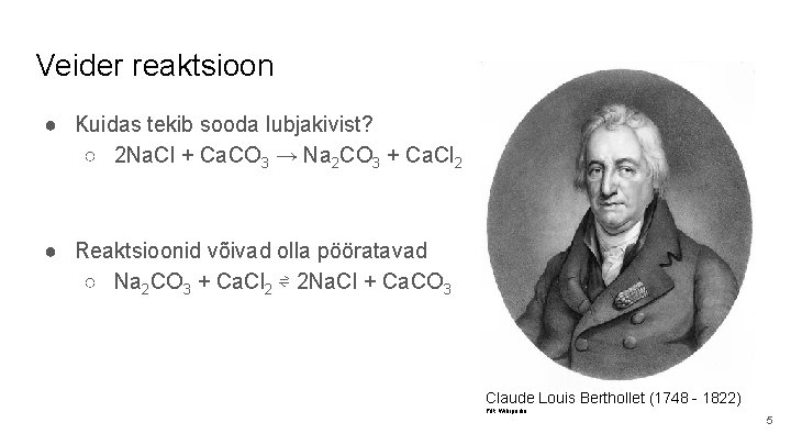 Veider reaktsioon ● Kuidas tekib sooda lubjakivist? ○ 2 Na. Cl + Ca. CO