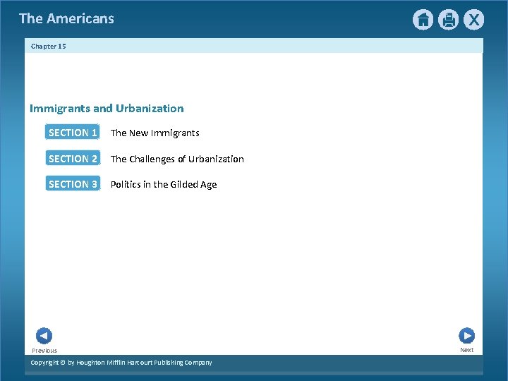 The Americans Chapter 15 Immigrants and Urbanization SECTION 1 The New Immigrants SECTION 2