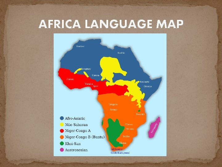 AFRICA LANGUAGE MAP 