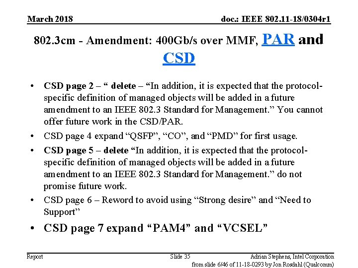 March 2018 doc. : IEEE 802. 11 -18/0304 r 1 802. 3 cm -