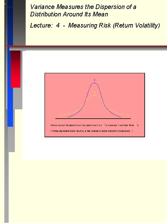 Variance Measures the Dispersion of a Distribution Around Its Mean Lecture: 4 - Measuring