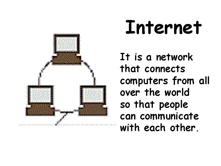 Internet It is a network that connects computers from all over the world so