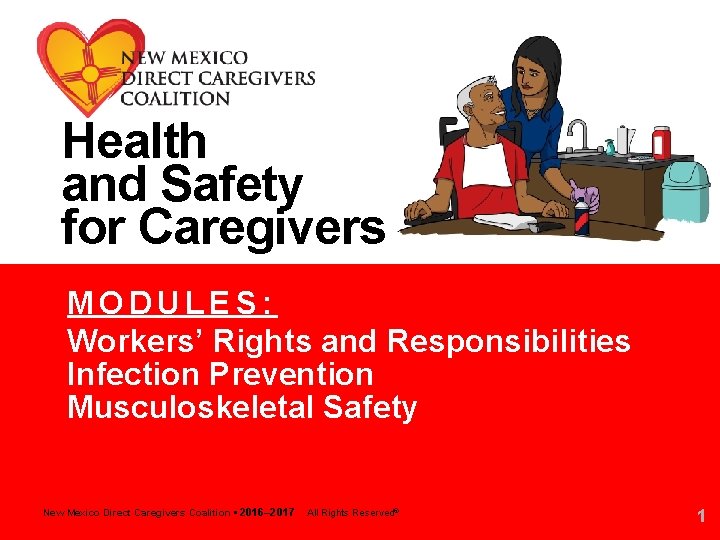 Health and Safety for Caregivers MODULES: Workers’ Rights and Responsibilities Infection Prevention Musculoskeletal Safety