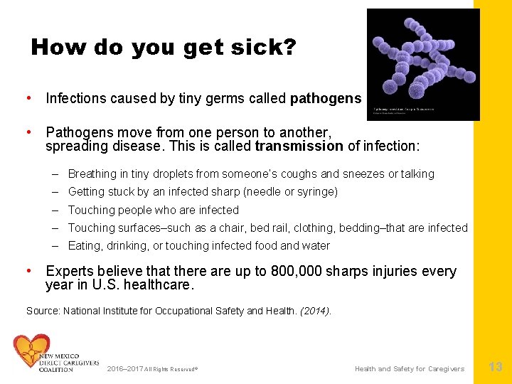 How do you get sick? • Infections caused by tiny germs called pathogens •