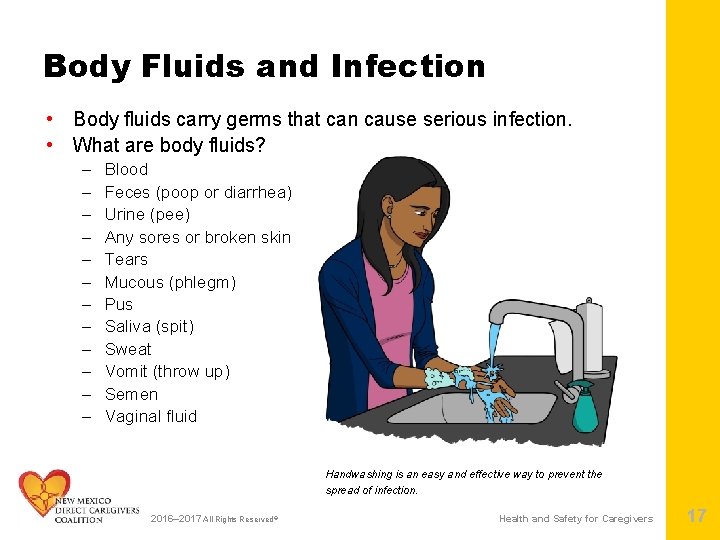 Body Fluids and Infection • Body fluids carry germs that can cause serious infection.