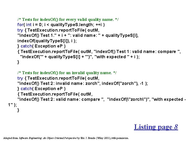 /* Tests for index. Of() for every valid quality name. */ for( int i /* Tests for index. Of() for every valid quality name. */ for( int i