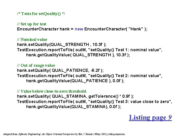 /* Tests for set. Quality() */ // Set up for test Encounter. Character hank /* Tests for set. Quality() */ // Set up for test Encounter. Character hank
