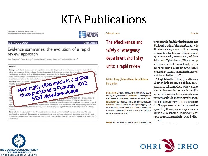 KTA Publications of SRs J n i article ry 2012; d e t i