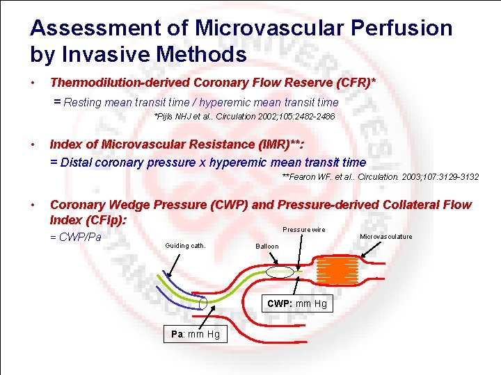 Assessment of Microvascular Perfusion by Invasive Methods • Thermodilution-derived Coronary Flow Reserve (CFR)* =