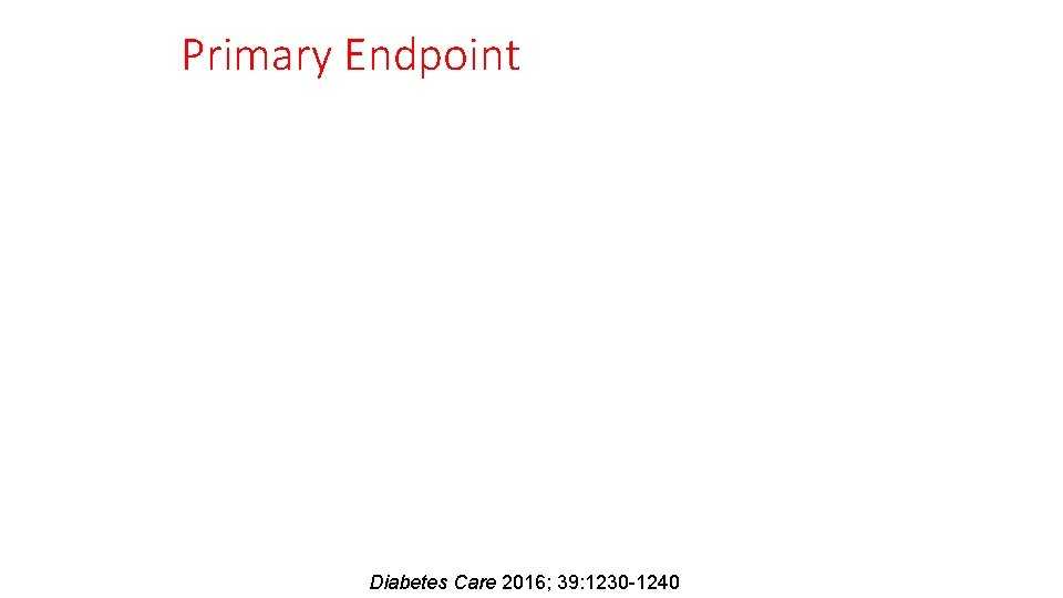 Primary Endpoint Diabetes Care 2016; 39: 1230 -1240 