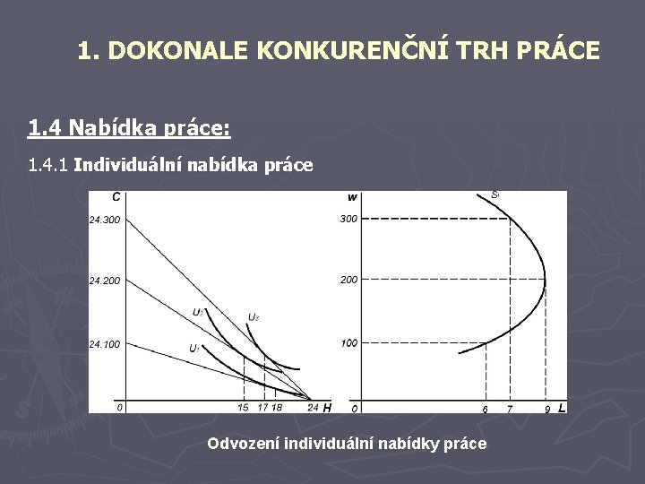 1. DOKONALE KONKURENČNÍ TRH PRÁCE 1. 4 Nabídka práce: 1. 4. 1 Individuální nabídka