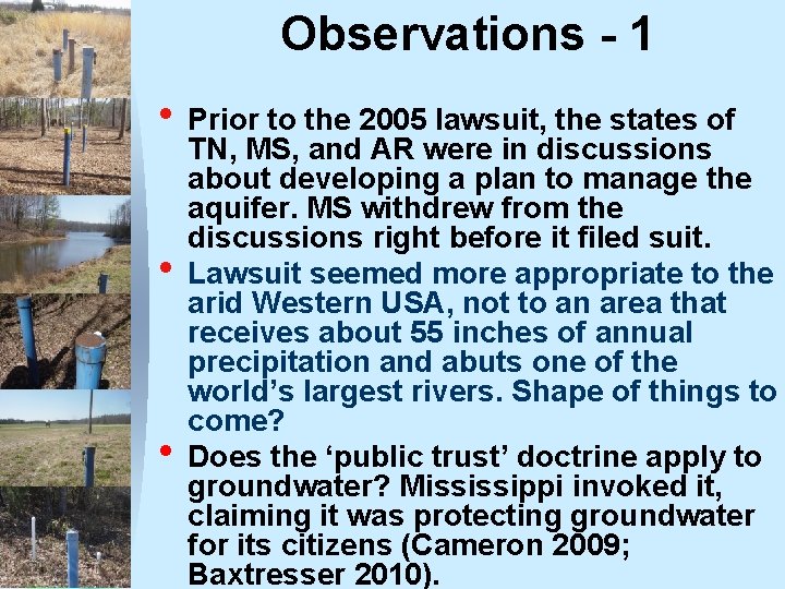 Observations - 1 • Prior to the 2005 lawsuit, the states of • •
