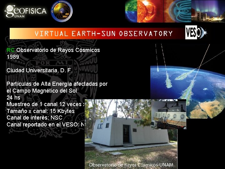 RC Observatorio de Rayos Cósmicos 1989 Ciudad Universitaria, D. F. Partículas de Alta Energía