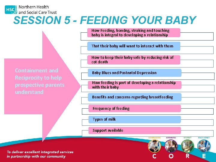 SESSION 5 - FEEDING YOUR BABY How Feeding, bondng, stroking and touching baby is
