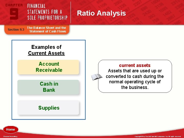 Ratio Analysis Section 9. 3 The Balance Sheet and the Statement of Cash Flows