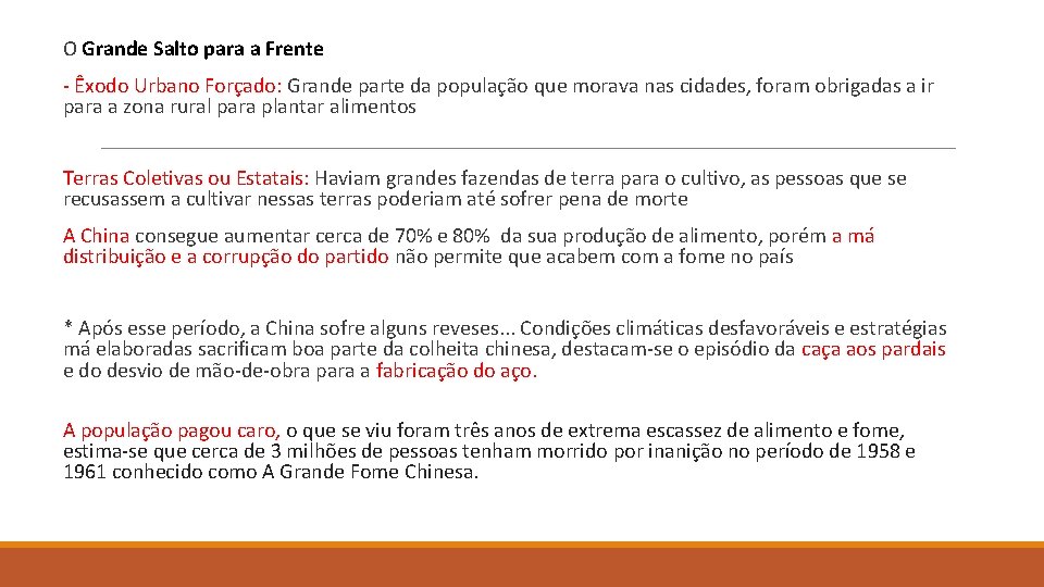O Grande Salto para a Frente - Êxodo Urbano Forçado: Grande parte da população O Grande Salto para a Frente - Êxodo Urbano Forçado: Grande parte da população