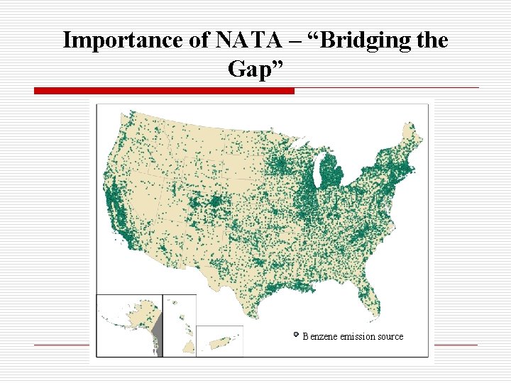 Importance of NATA – “Bridging the Gap” Benzene emission source 