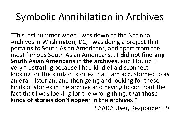 Symbolic Annihilation in Archives “This last summer when I was down at the National Symbolic Annihilation in Archives “This last summer when I was down at the National