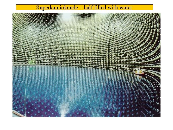 Superkamiokande – half filled with water 