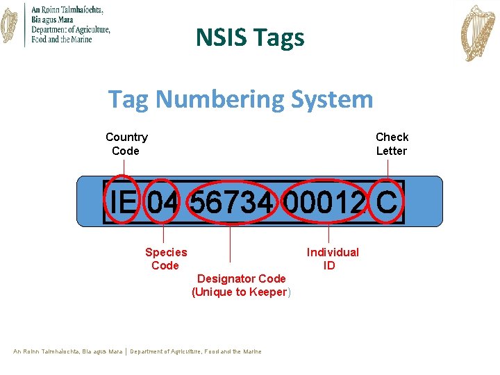 NSIS Tags Tag Numbering System Country Code Check Letter IE 04 56734 00012 C NSIS Tags Tag Numbering System Country Code Check Letter IE 04 56734 00012 C