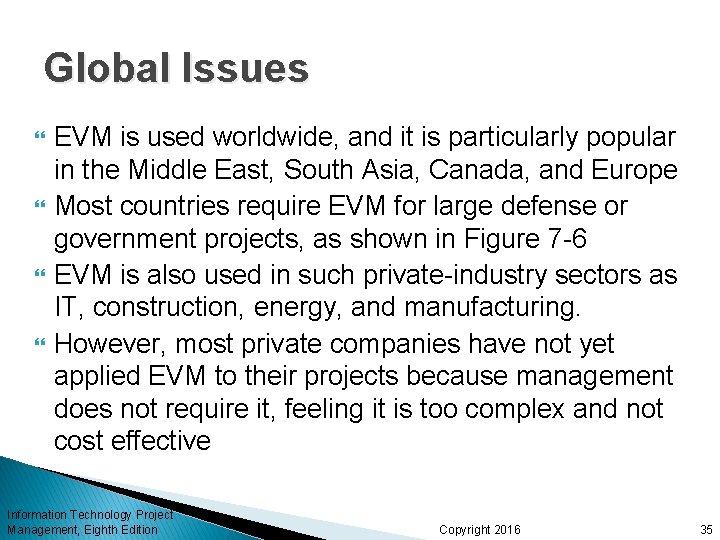 Global Issues EVM is used worldwide, and it is particularly popular in the Middle