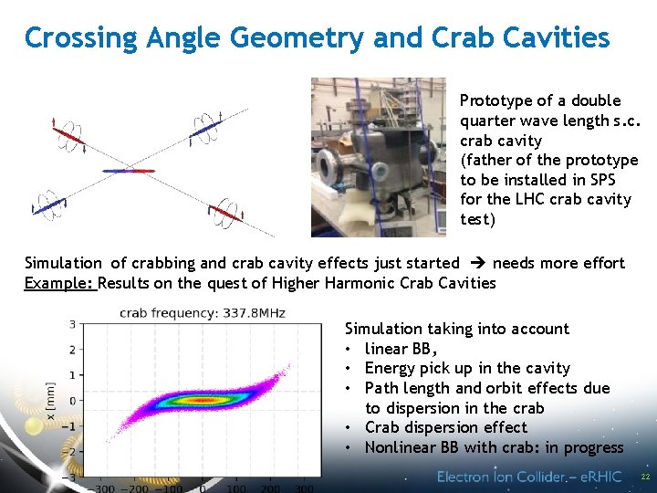 Crossing Angle Geometry and Crab Cavities Prototype of a double quarter wave length s.