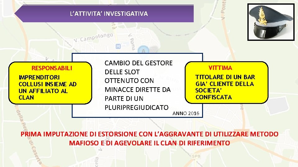 L’ATTIVITA’ INVESTIGATIVA RESPONSABILI IMPRENDITORI COLLUSI INSIEME AD UN AFFILIATO AL CLAN CAMBIO DEL GESTORE