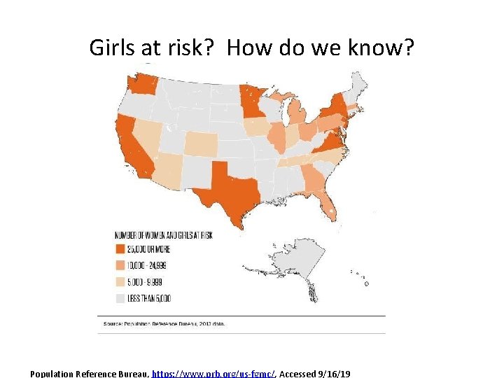 Girls at risk? How do we know? Population Reference Bureau, https: //www. prb. org/us-fgmc/,