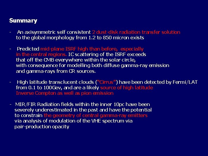 Summary - An axisymmetric self consistent 2 dust-disk radiation transfer solution to the global